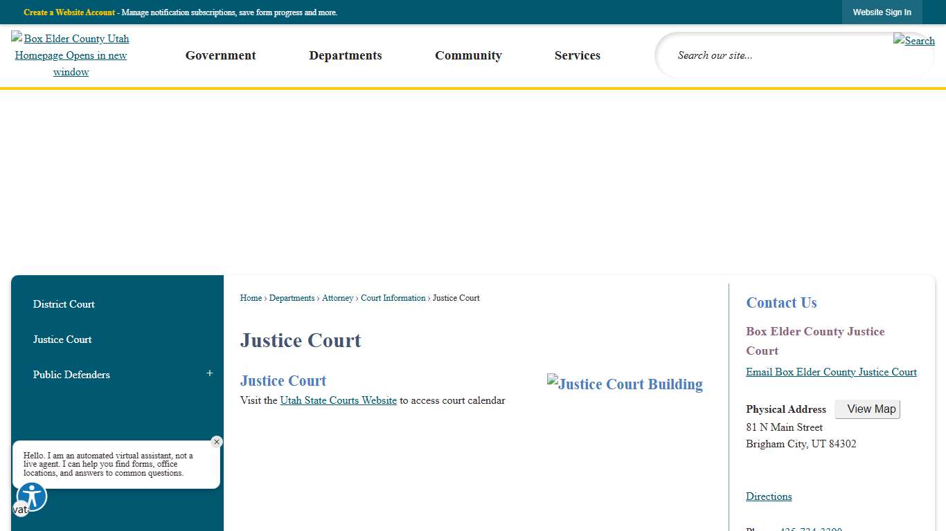 Justice Court | Box Elder County, UT