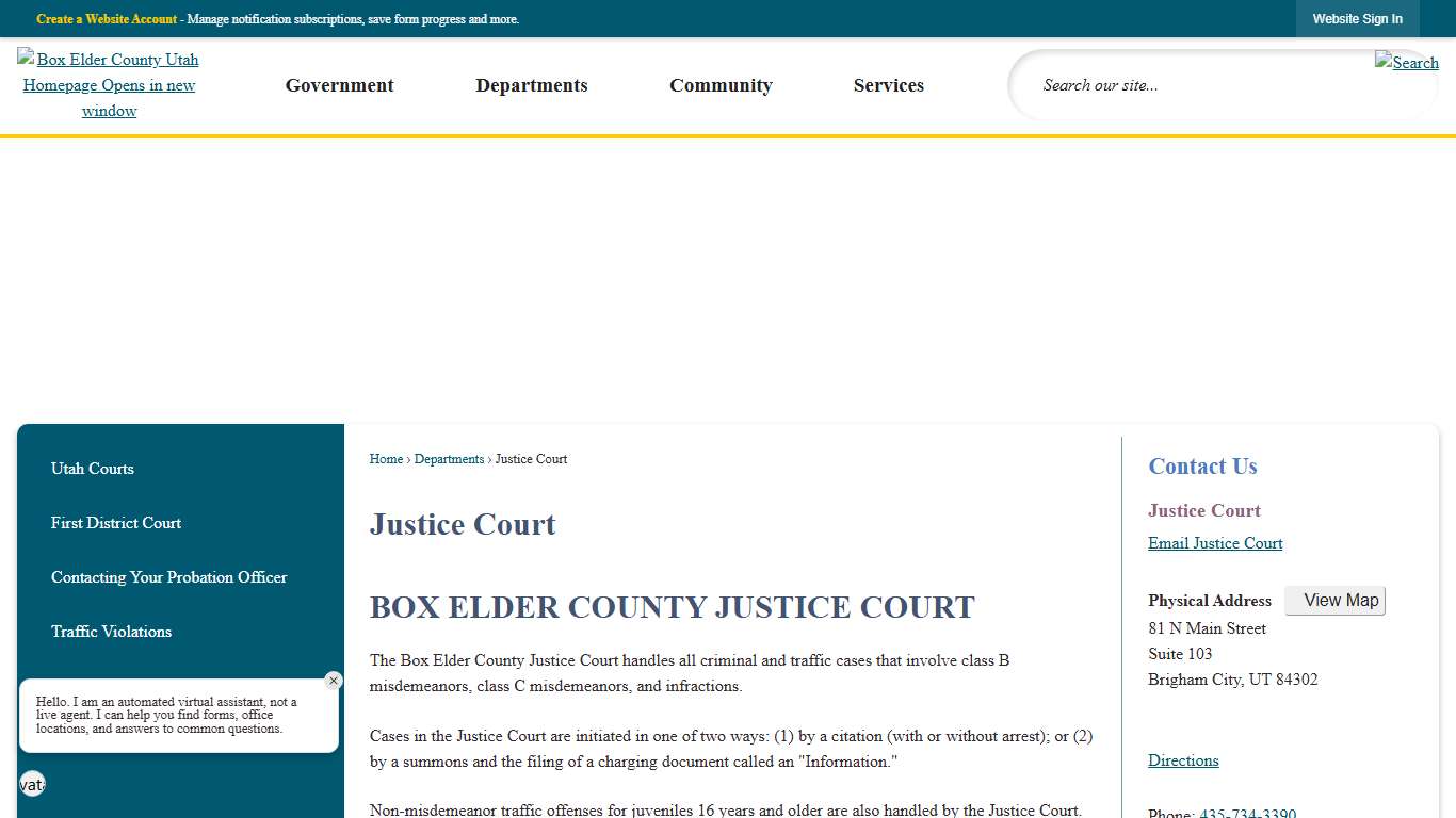 Justice Court | Box Elder County, UT