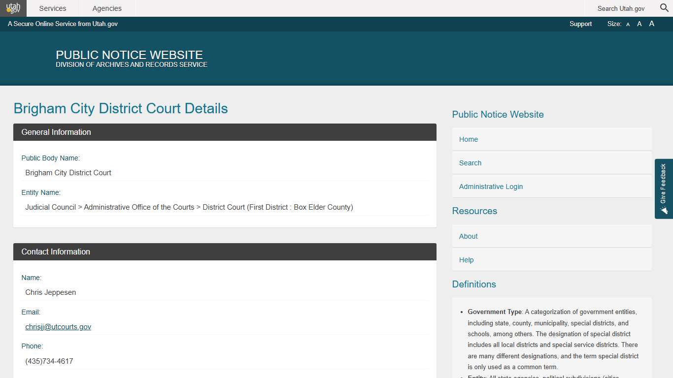 Public Body | Public Notice Website